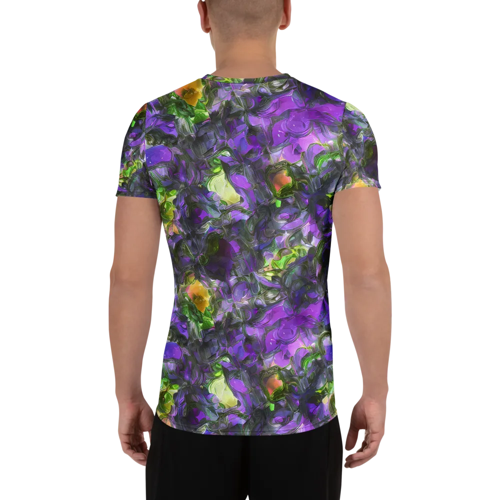 Plum Garden on Men's Athletic T-Shirt — Back