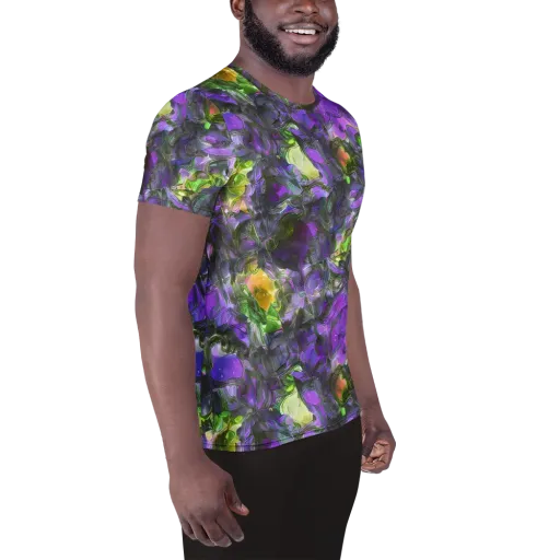 Plum Garden on a Men's Athletic T-Shirt