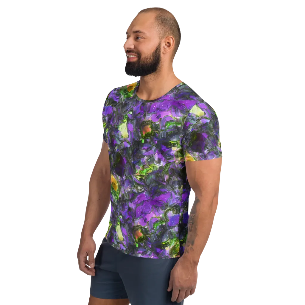 Plum Garden on Men's Athletic T-Shirt — Left
