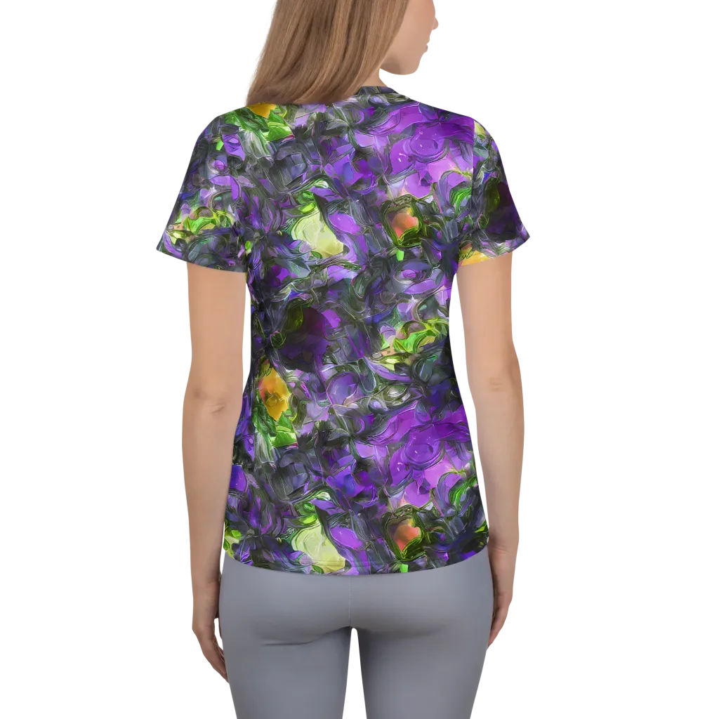 Plum Garden on Women's Athletic T-Shirt — Back