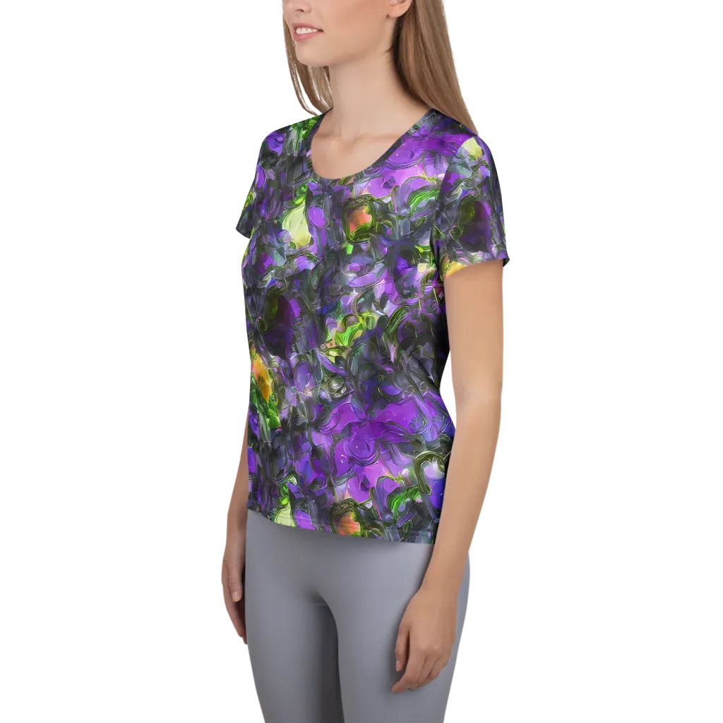 Plum Garden on Women's Athletic T-Shirt — Left