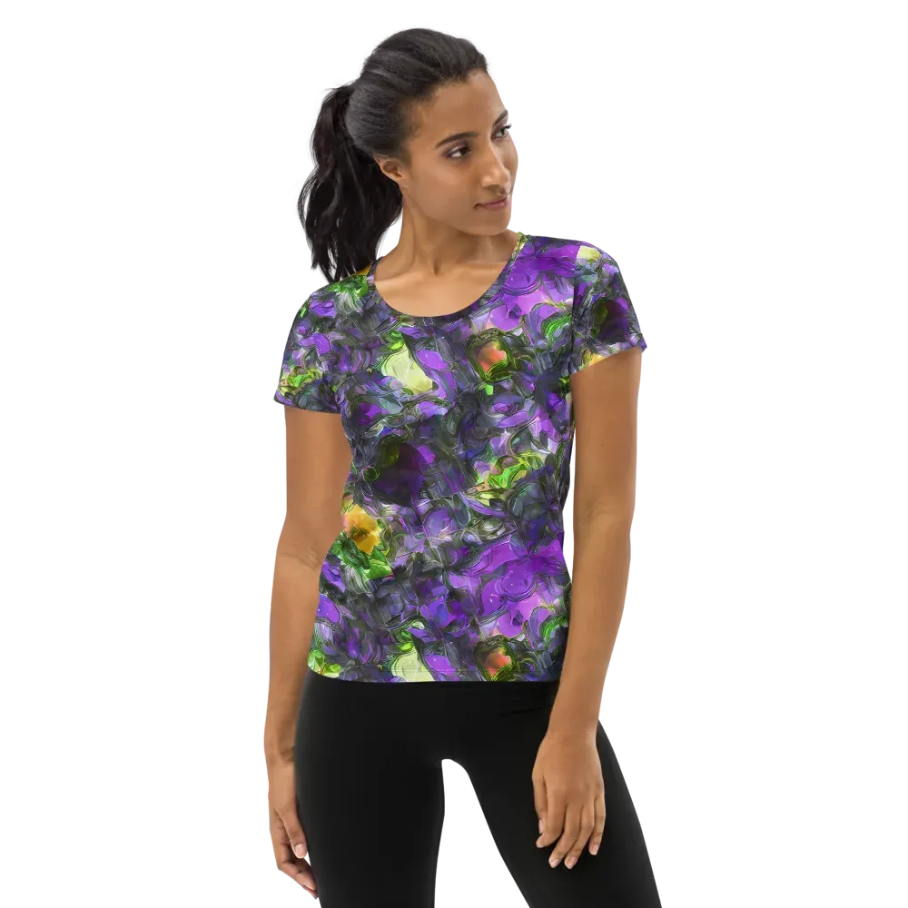 Plum Garden on Women's Athletic T-Shirt — Front