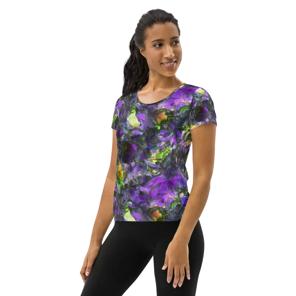 Plum Garden on Women's Athletic T-Shirt — Left