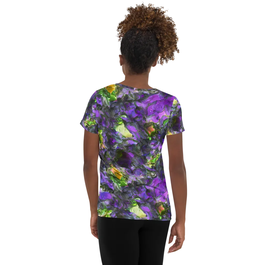 Plum Garden on Women's Athletic T-Shirt — Back