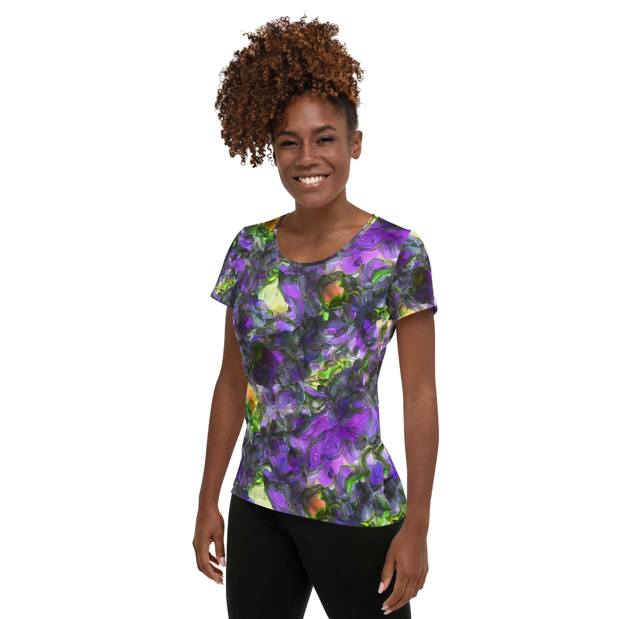 Plum Garden on Women's Athletic T-Shirt — Left
