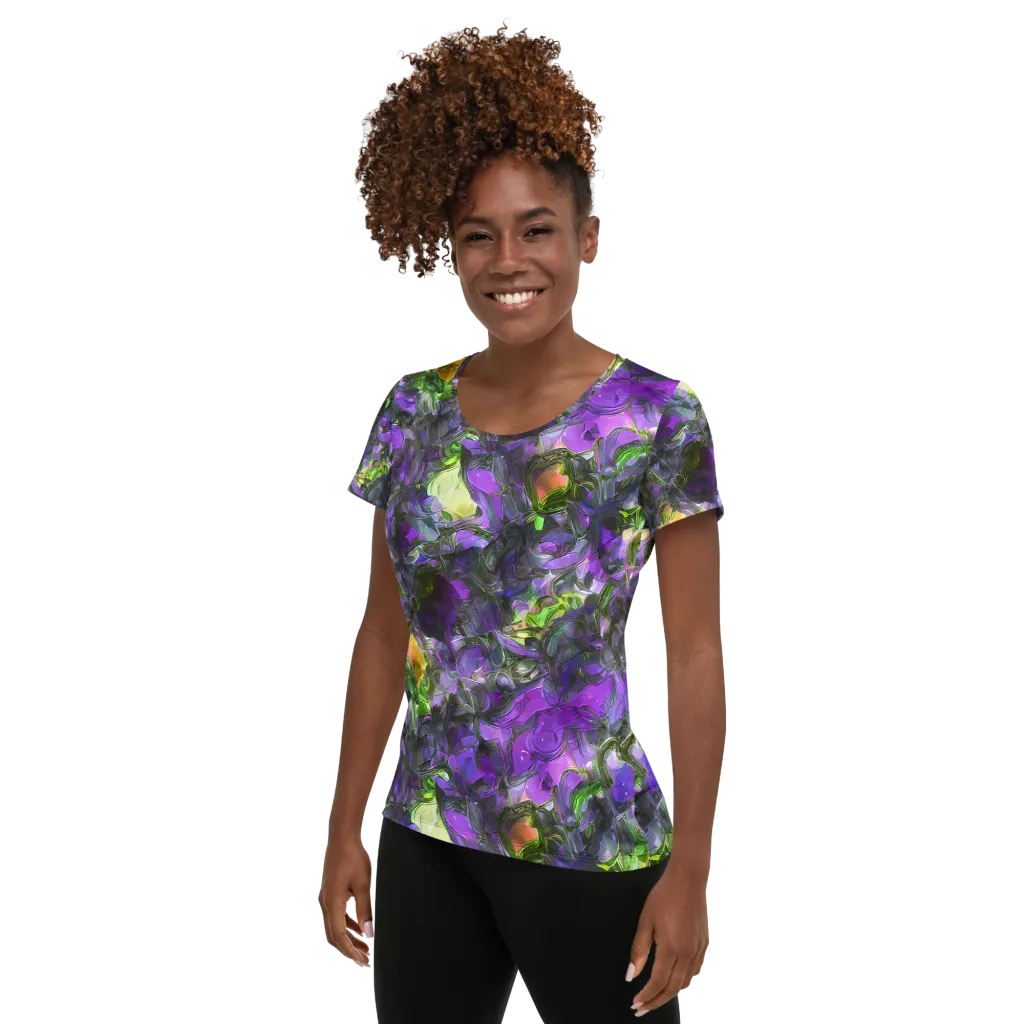 Plum Garden on Women's Athletic T-Shirt — Left