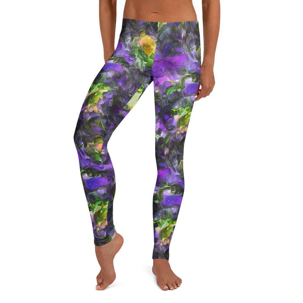 Plum Garden on Leggings — Front