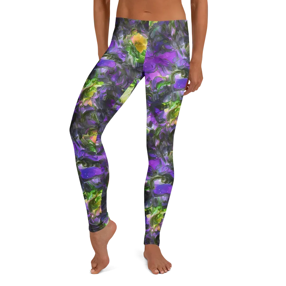 Plum Garden on Leggings — Front
