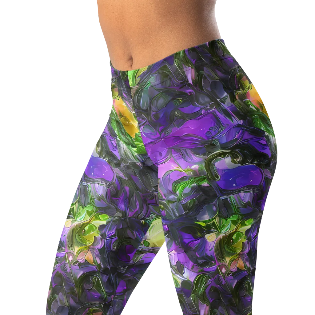 Plum Garden on Leggings — Left Front