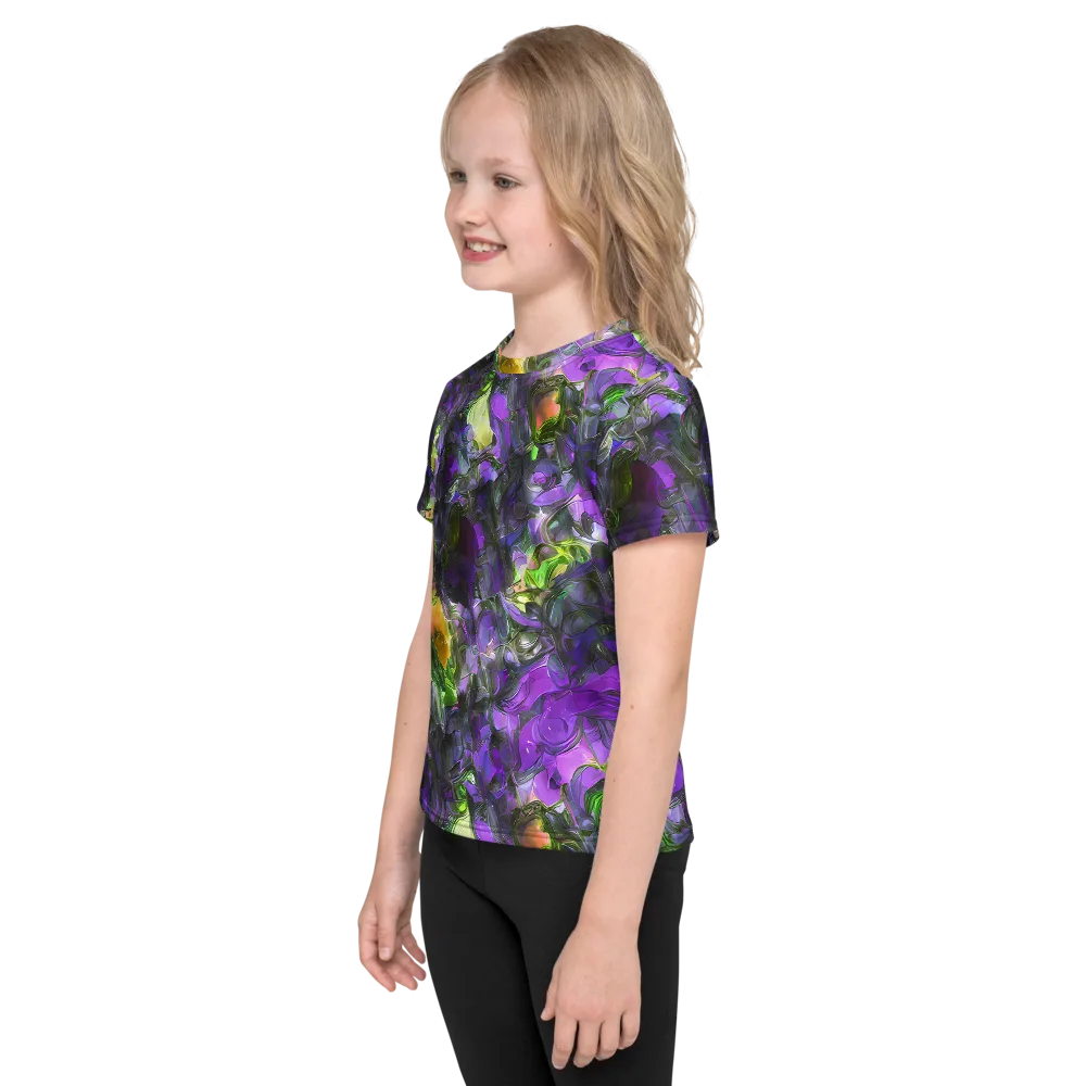 Plum Garden on Kids Crew Neck T-Shirt — Left