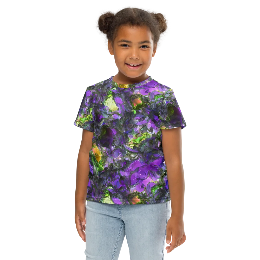 Plum Garden on Kids Crew Neck T-Shirt — Front