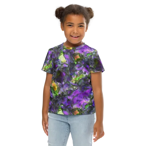 Plum Garden on a Kids Crew Neck T-Shirt
