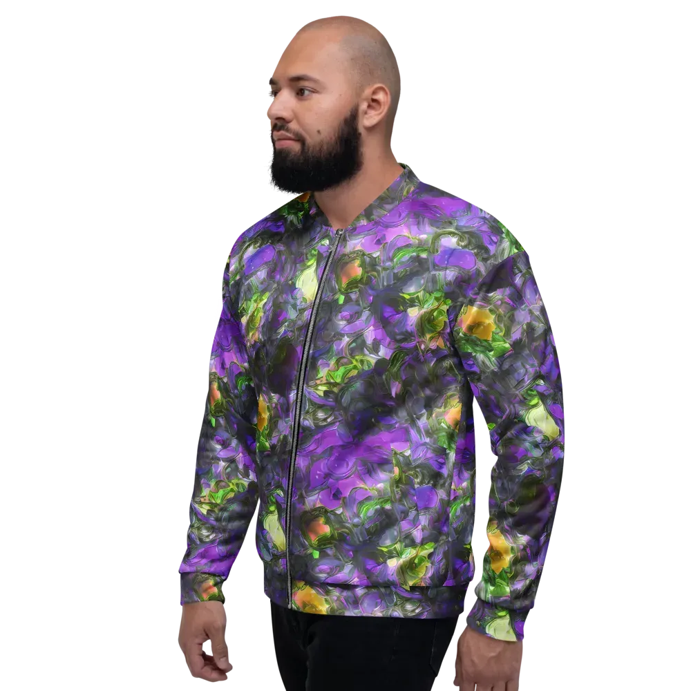 Plum Garden on Bomber Jacket — Left