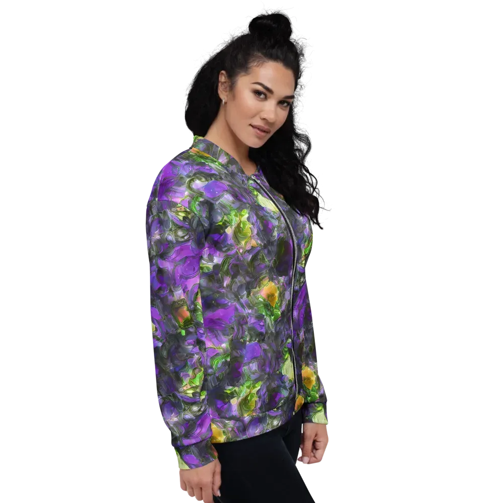Plum Garden on Bomber Jacket — Right