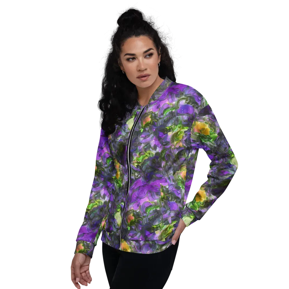 Plum Garden on Bomber Jacket — Left