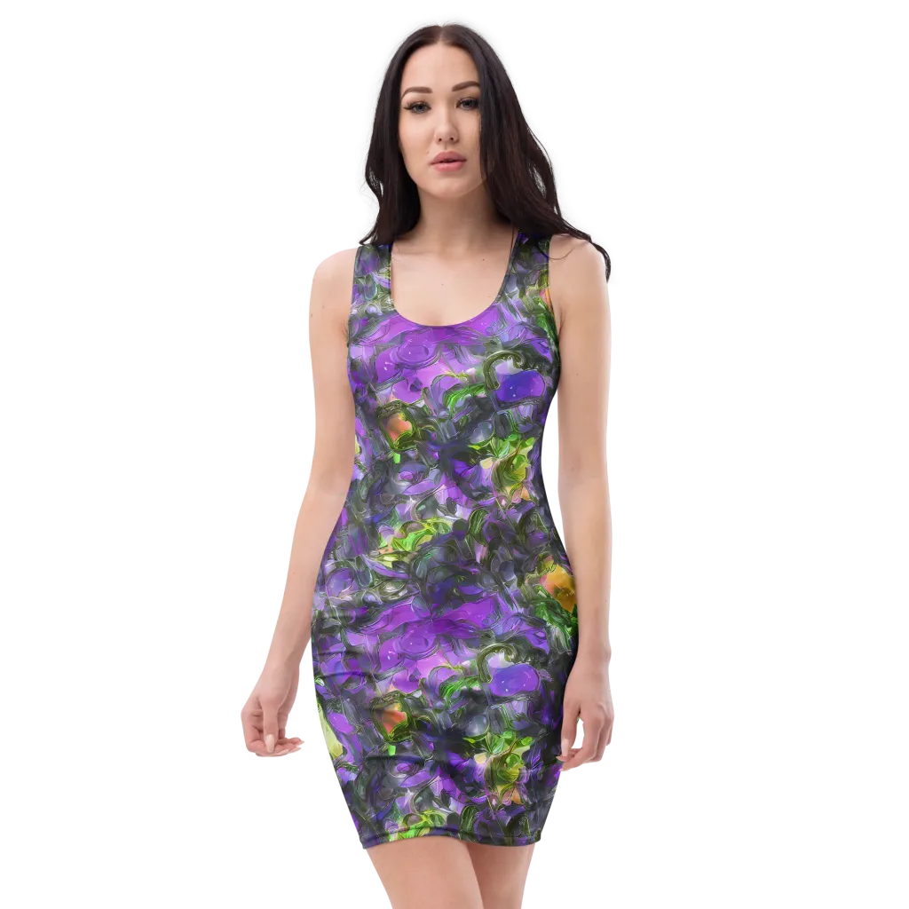 Plum Garden on Bodycon Dress — Front