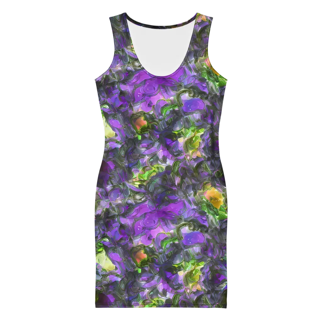 Plum Garden on Bodycon Dress — Front