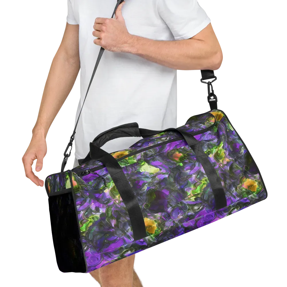 Plum Garden on Duffle Bag — Right Front
