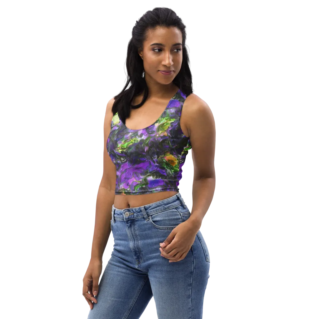 Plum Garden on Crop Top — Left Front