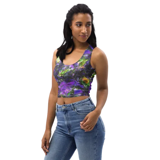 Plum Garden on a Crop Top