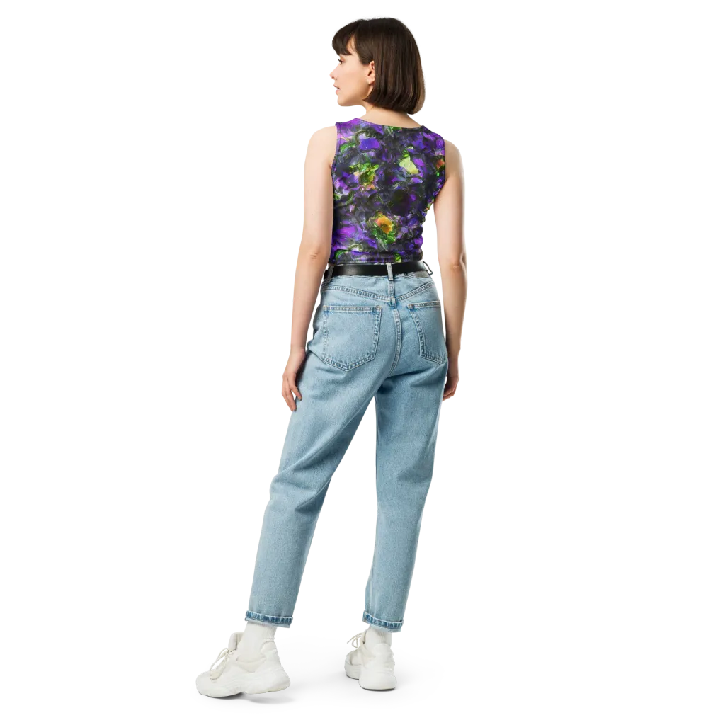 Plum Garden on Crop Top — Back