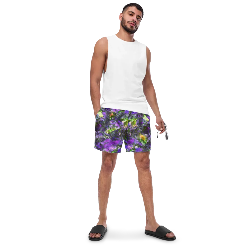 Plum Garden on Swim Trunks — Front