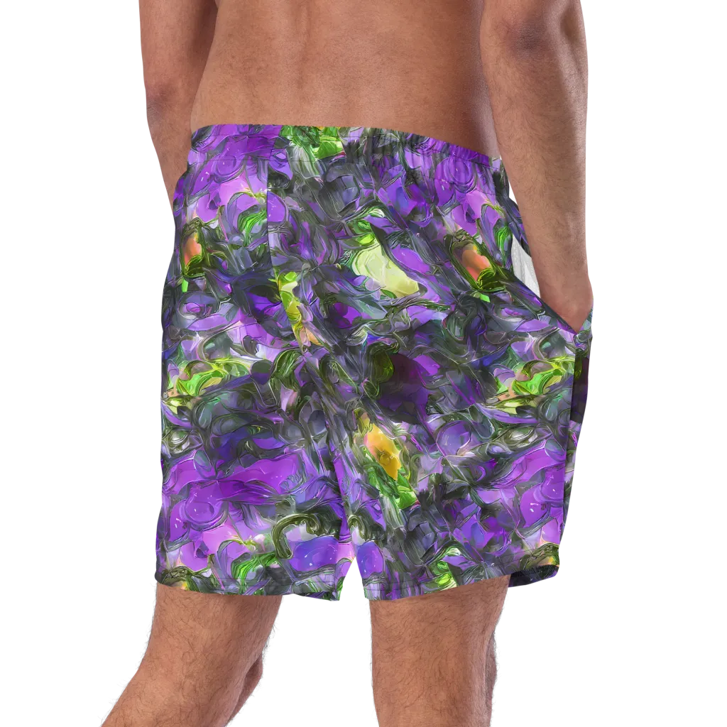 Plum Garden on Swim Trunks — Right Back