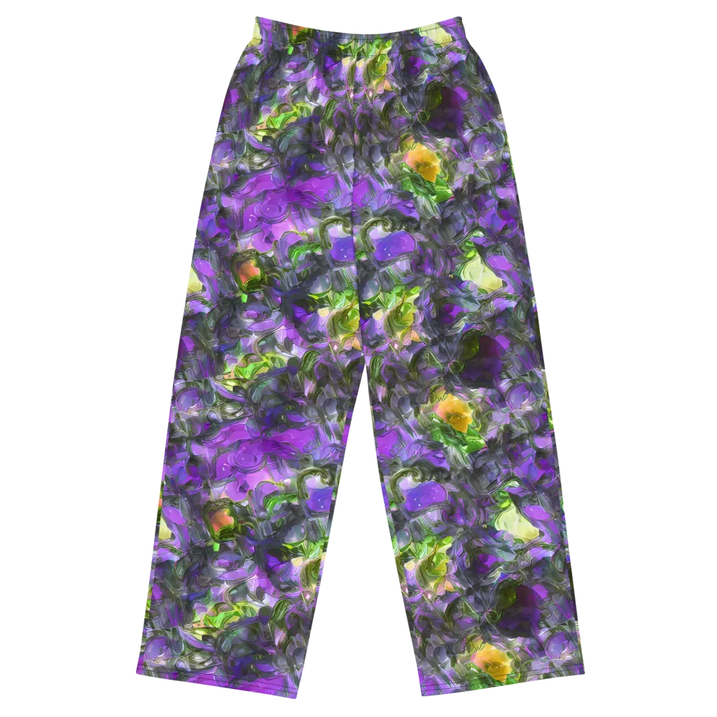 Plum Garden on Wide-Leg Pants — Front