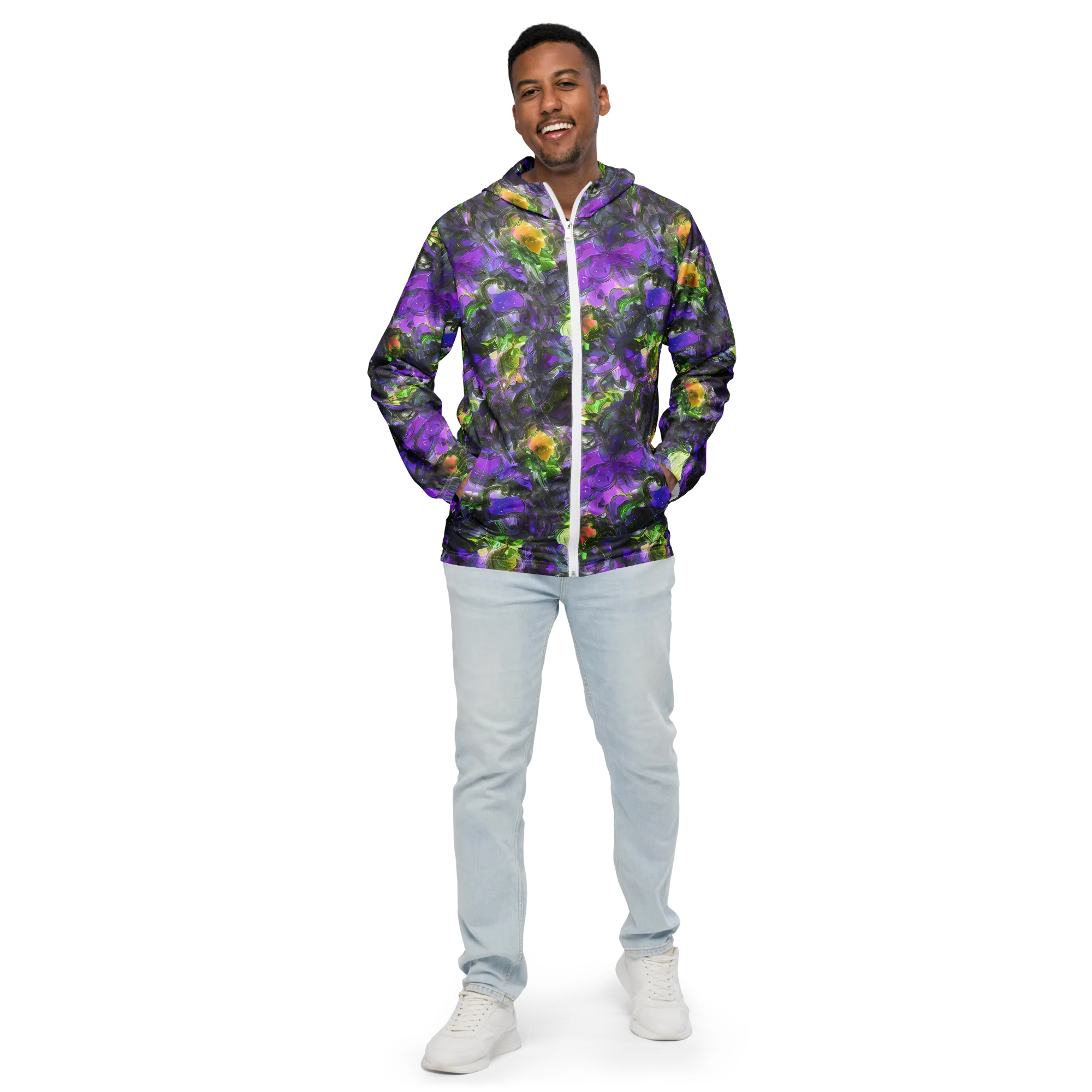 Plum Garden on Men's Windbreaker — Front