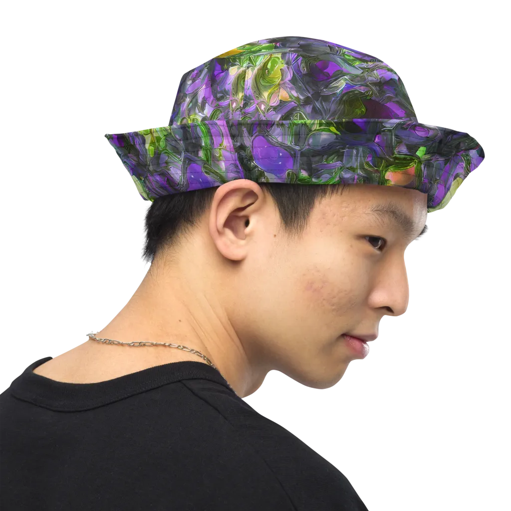 Plum Garden on Reversible Bucket Hat — Right Outside