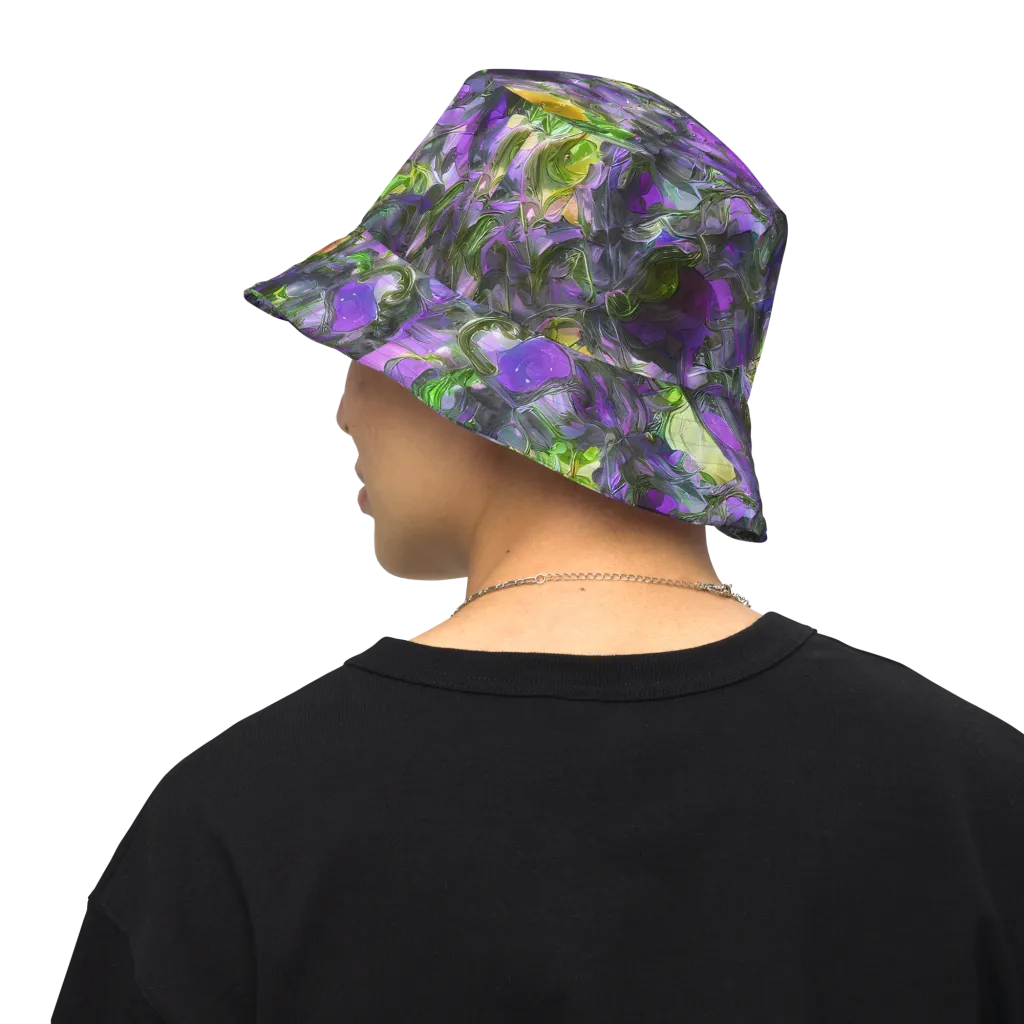 Plum Garden on Reversible Bucket Hat — Back Inside