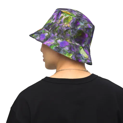 Plum Garden on a Reversible Bucket Hat