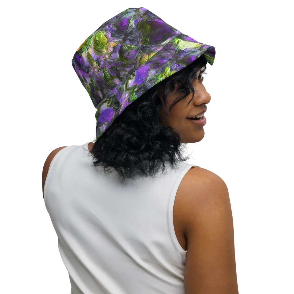 Plum Garden on Reversible Bucket Hat — Right Outside