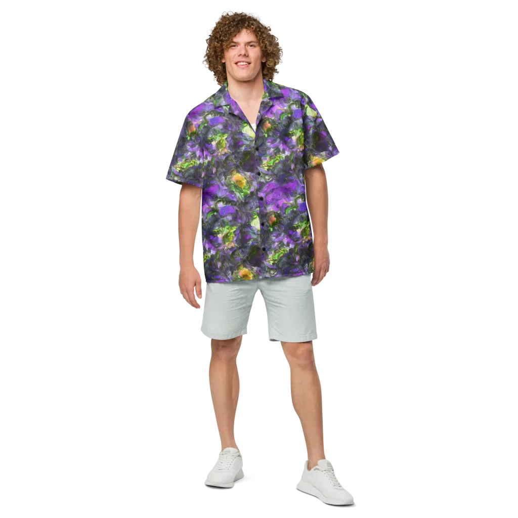 Plum Garden on Button Shirt — Front