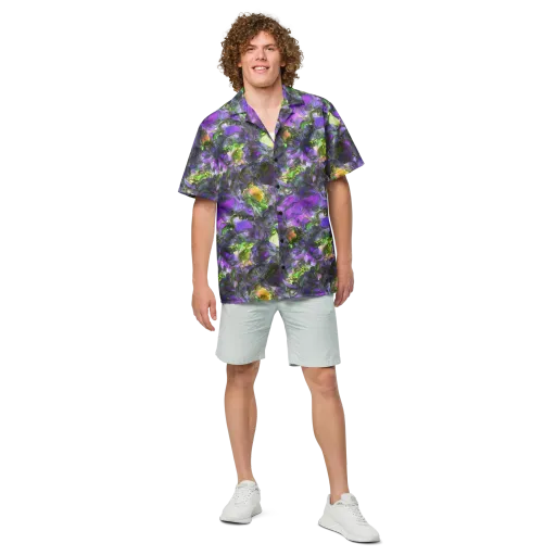 Plum Garden on a Button Shirt