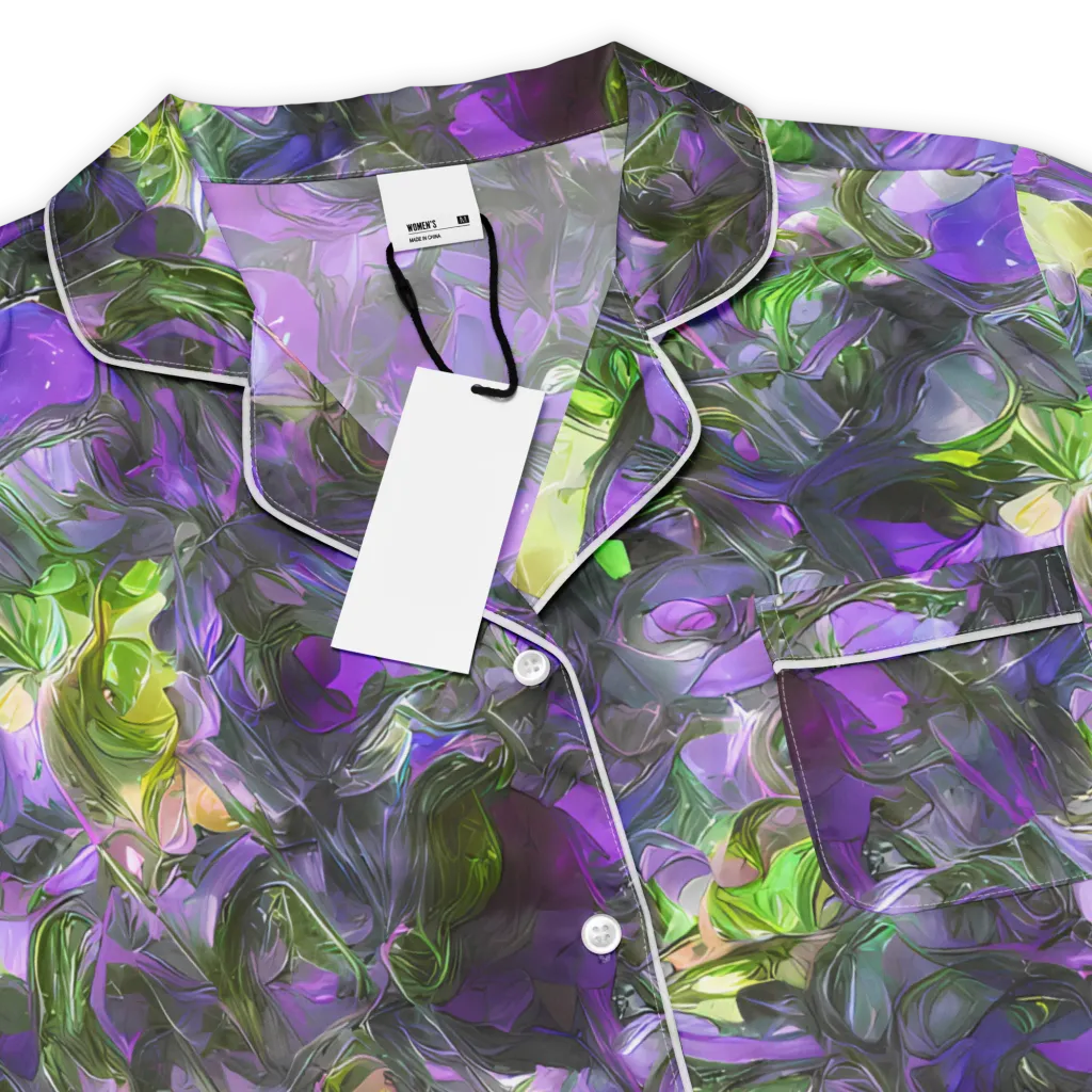 Plum Garden on Women's Short Sleeve Pajama Top — Product details