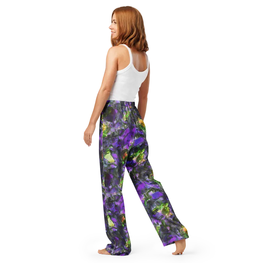 Plum Garden on Women's Pajama Pants — Back