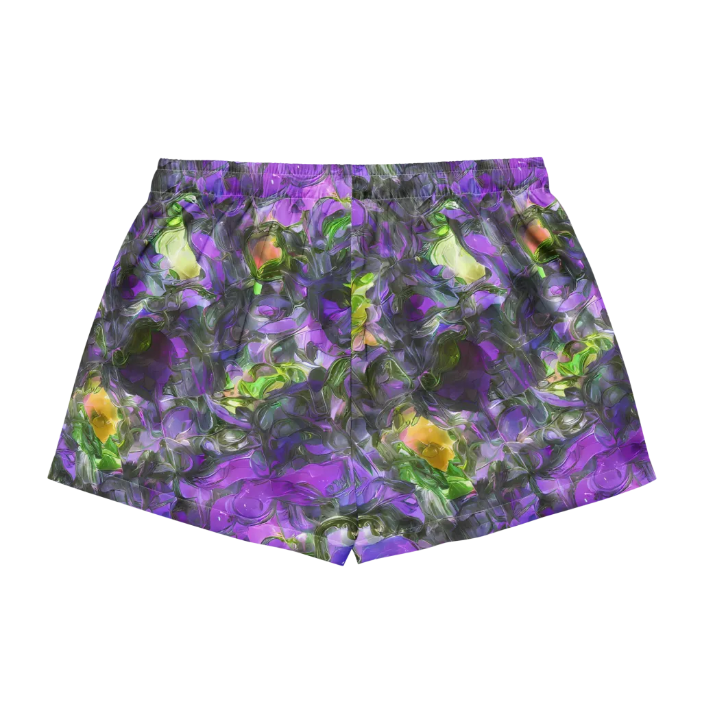Plum Garden on Women's Pajama Shorts — Back