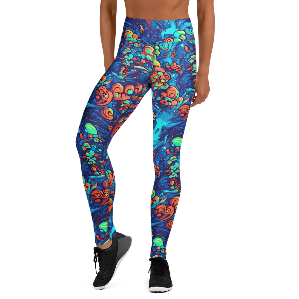Vivid Submersion on Yoga Leggings — Front