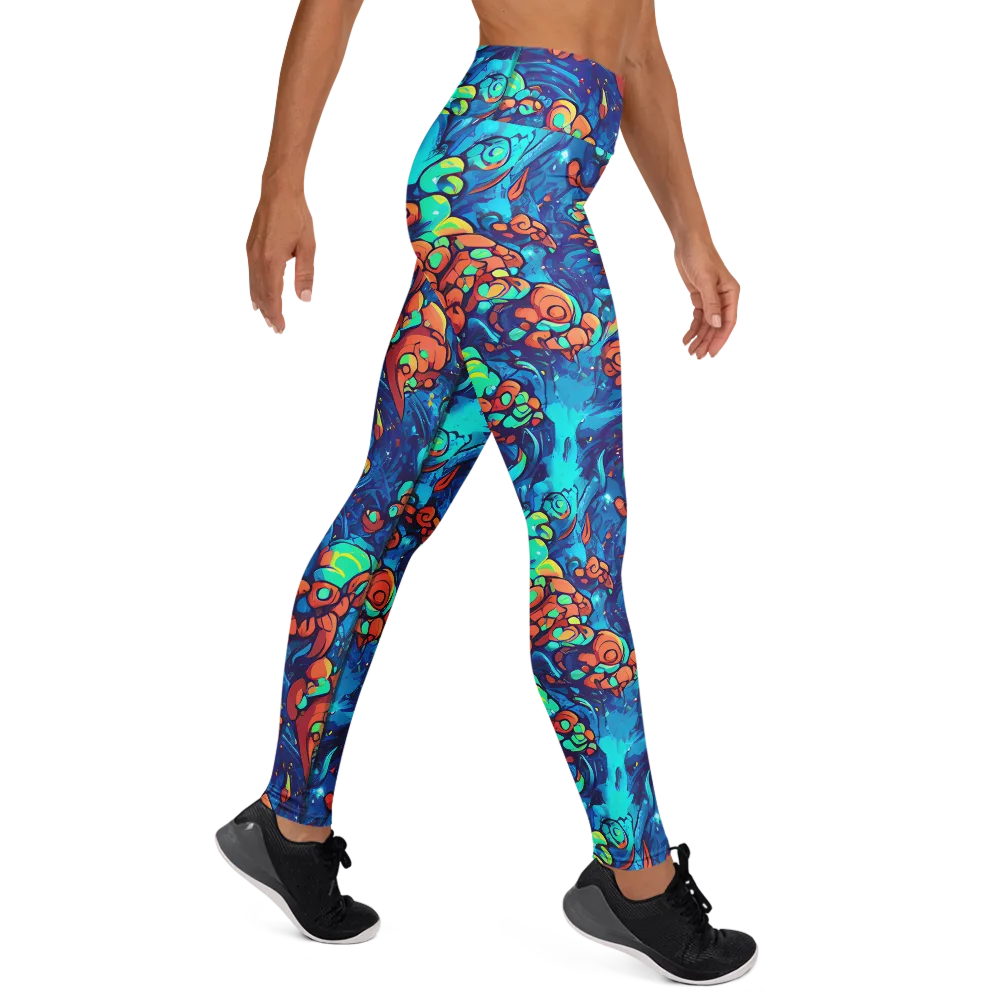 Vivid Submersion on Yoga Leggings — Right