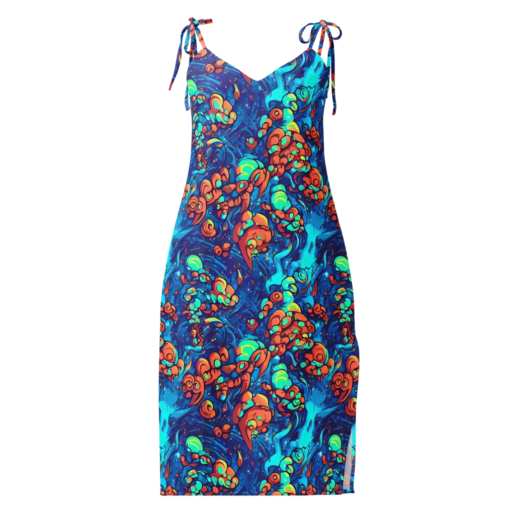 Vivid Submersion on Slip Dress — Front