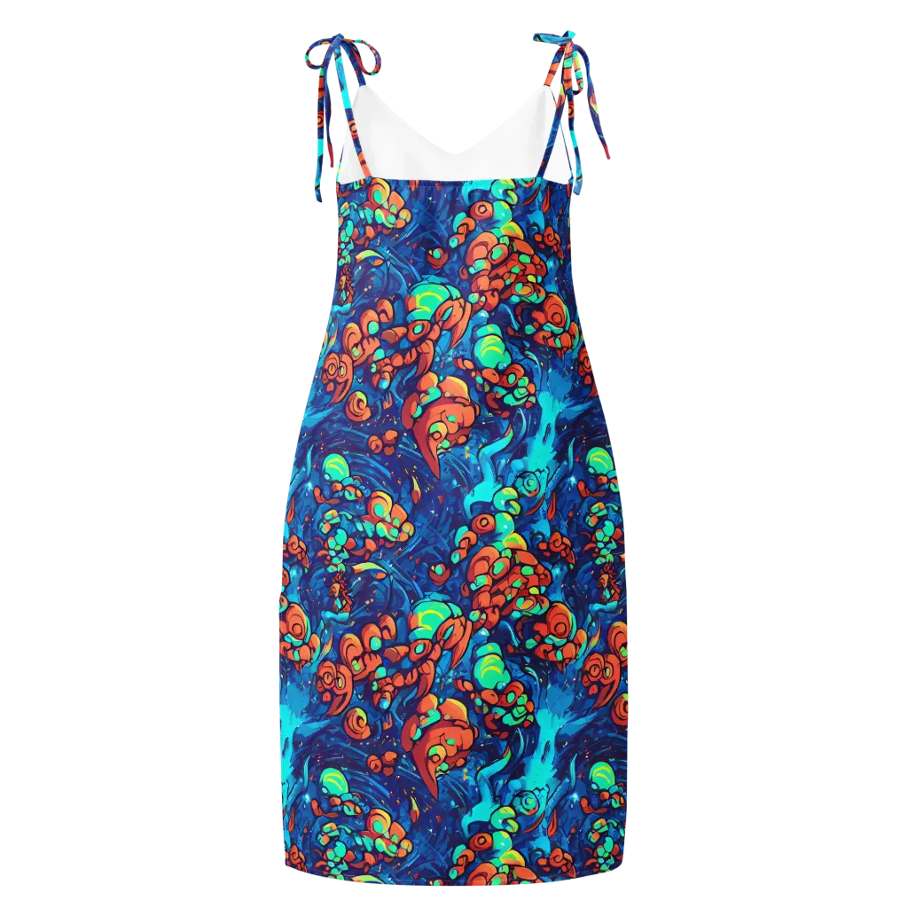 Vivid Submersion on Slip Dress — Back