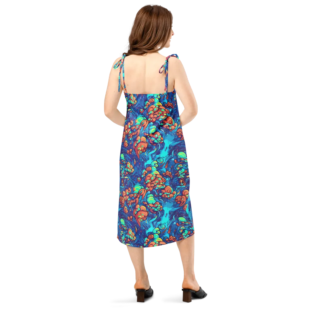 Vivid Submersion on Slip Dress — Back