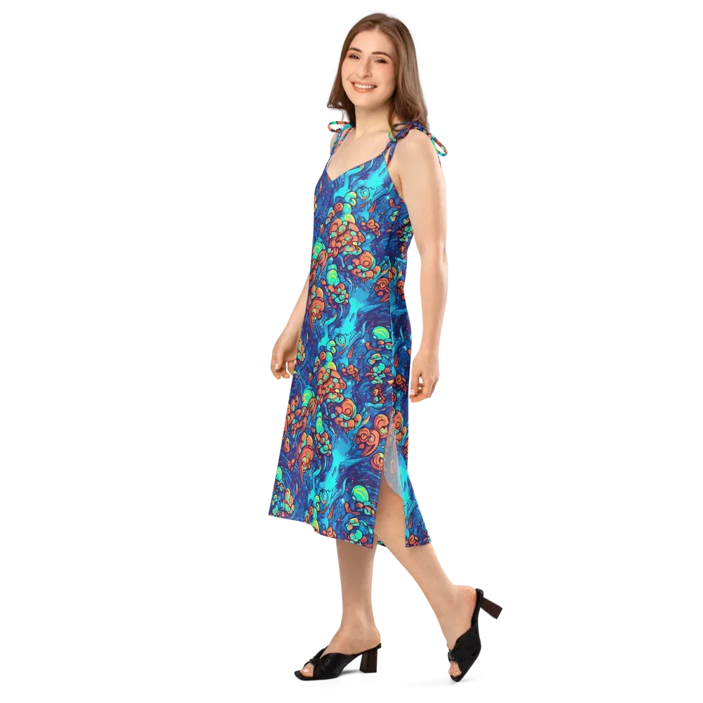 Vivid Submersion on Slip Dress — Left Front