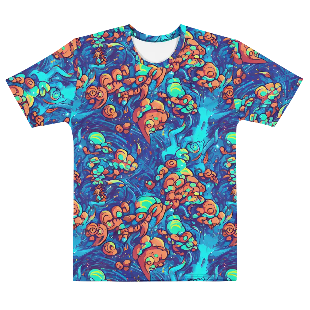 Vivid Submersion on Men's Cotton Crew Neck T-Shirt — Front