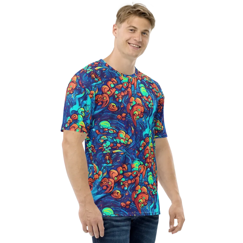 Vivid Submersion on Men's Crew Neck T-Shirt — Right