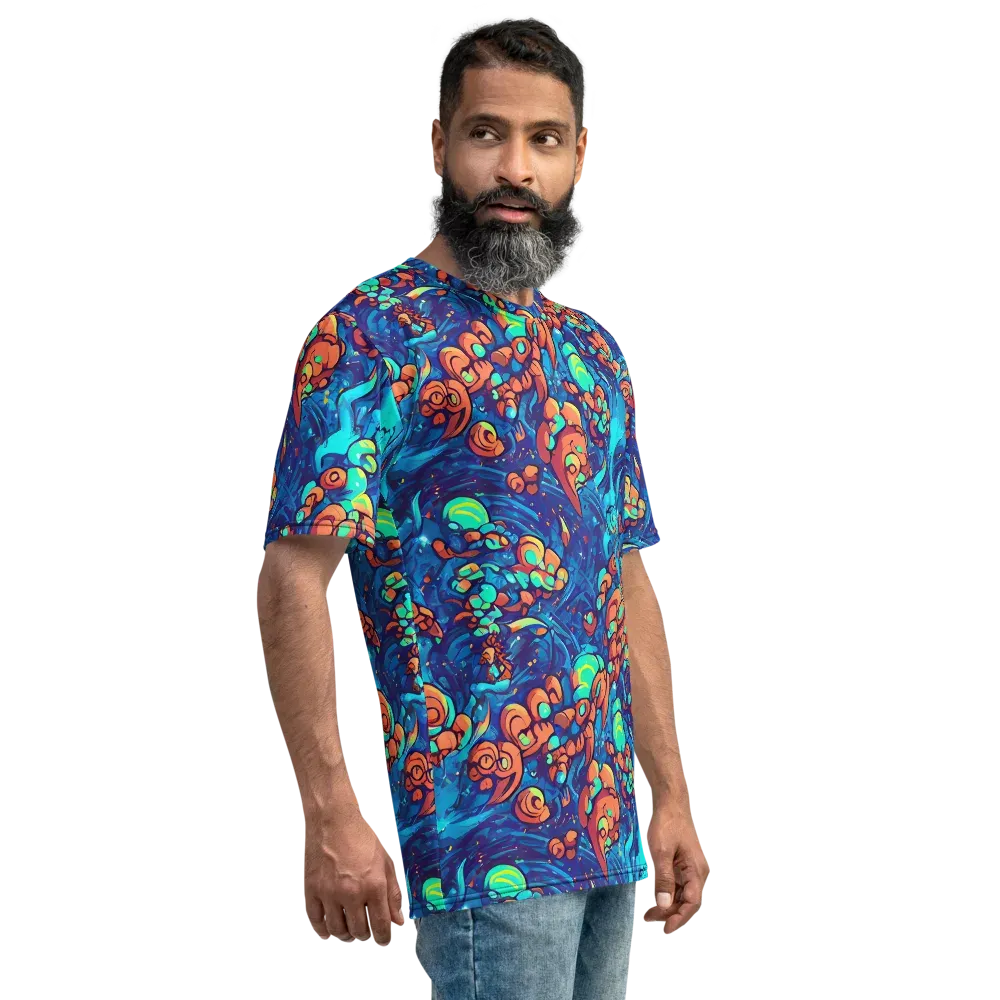 Vivid Submersion on Men's Crew Neck T-Shirt — Right