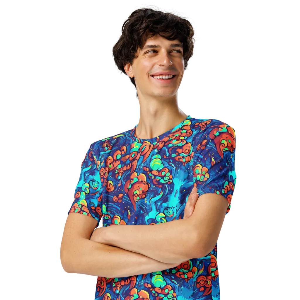 Vivid Submersion on Men's Crew Neck T-Shirt — Left Front