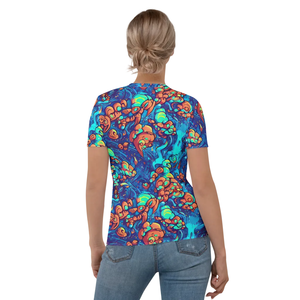 Vivid Submersion on Women's Crew Neck T-Shirt — Back