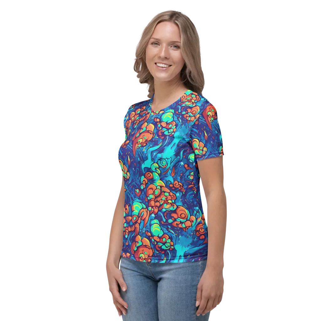 Vivid Submersion on Women's Crew Neck T-Shirt — Left